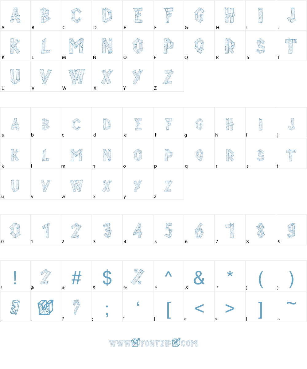 AlphaWood Font Character