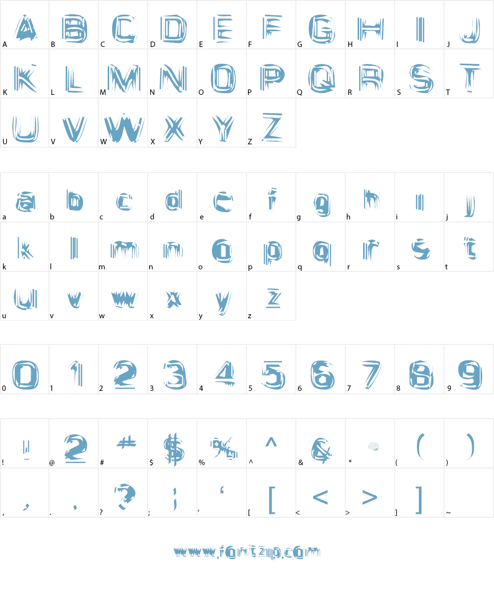 Astigama Tizm Font Character