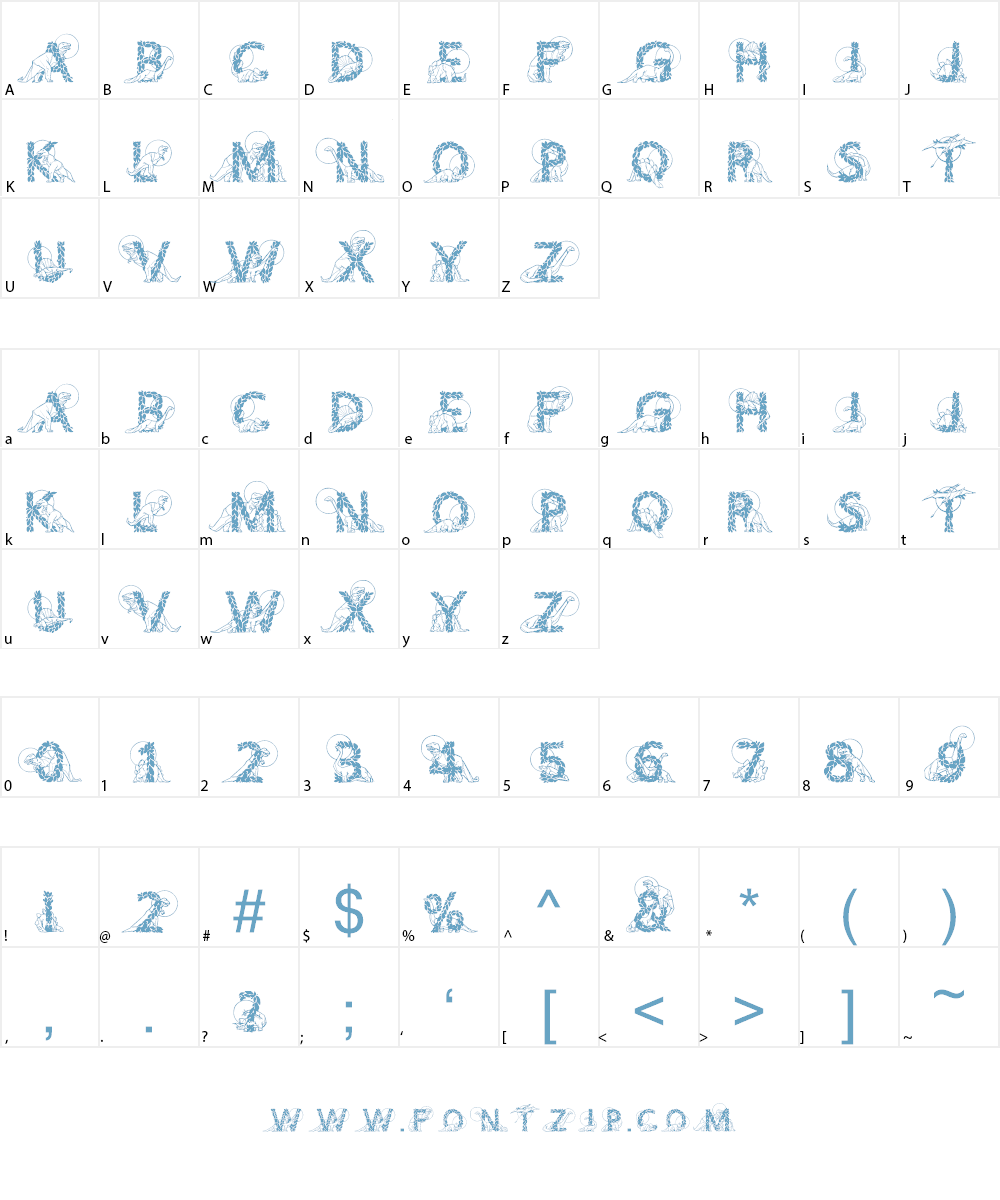 DinosBeeline Font Character