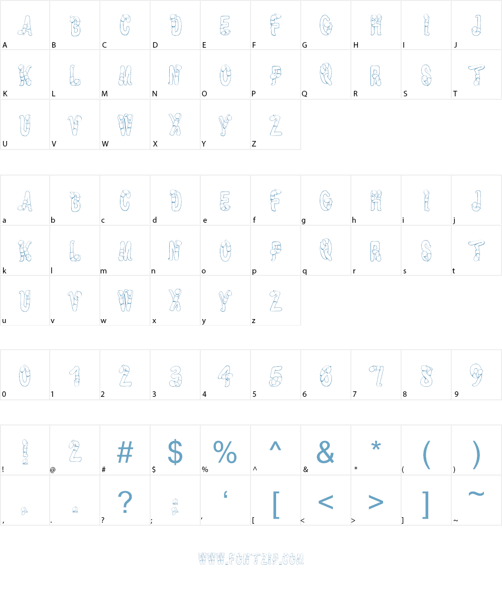 WormBeeline Font Character