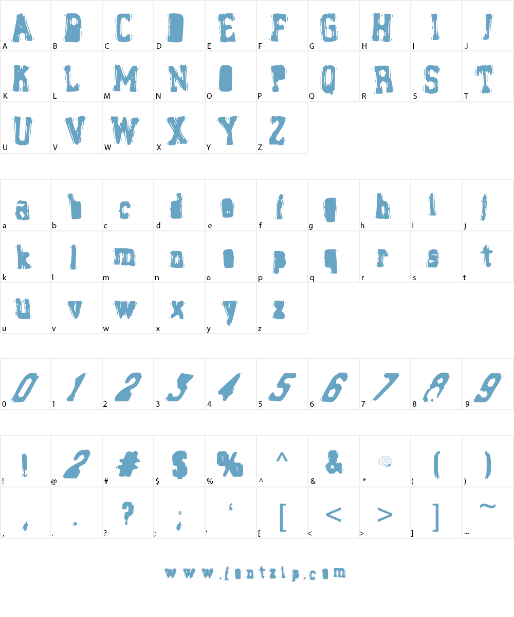 Brain Stew Font Character