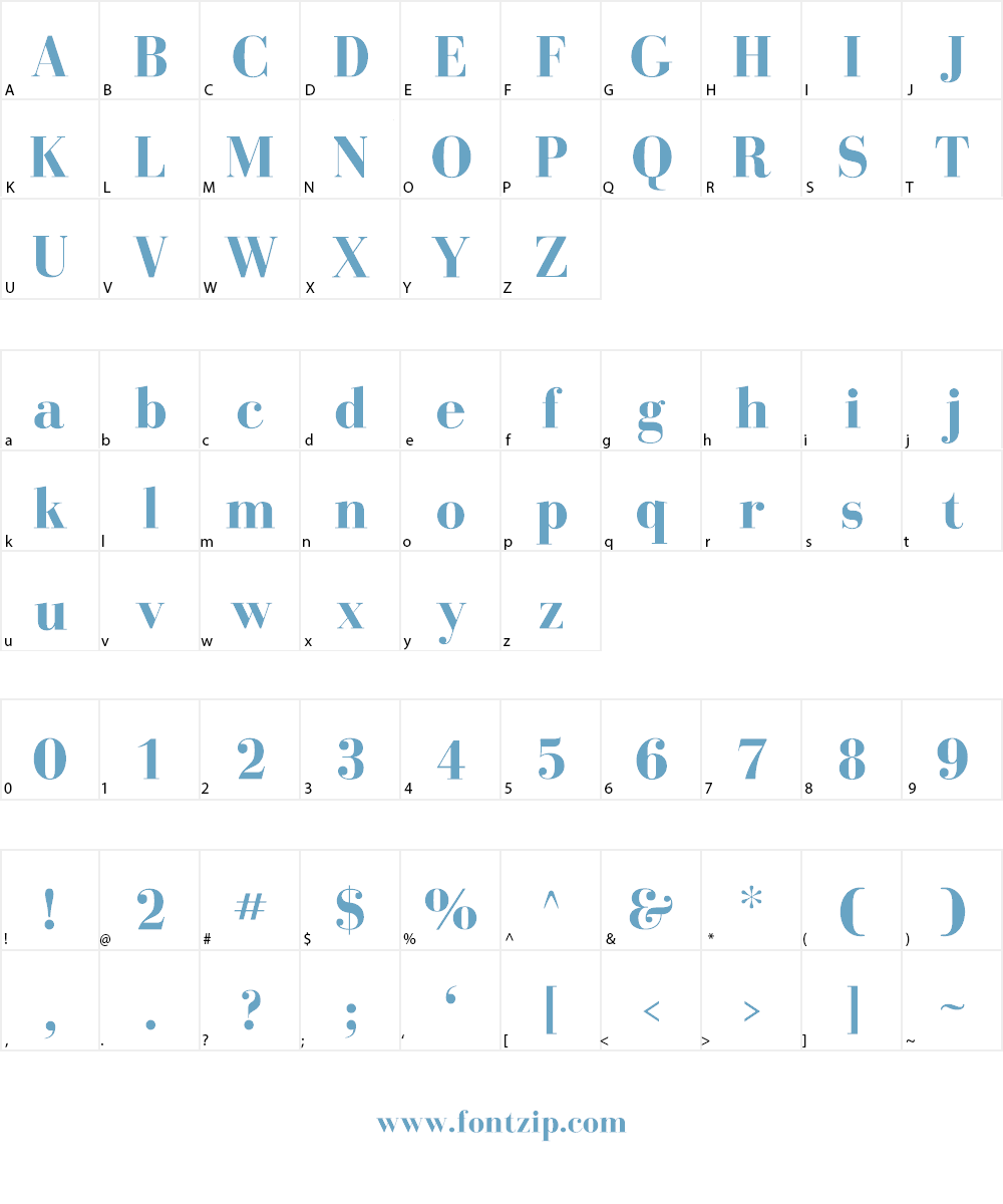 BodoniFLF Font Character