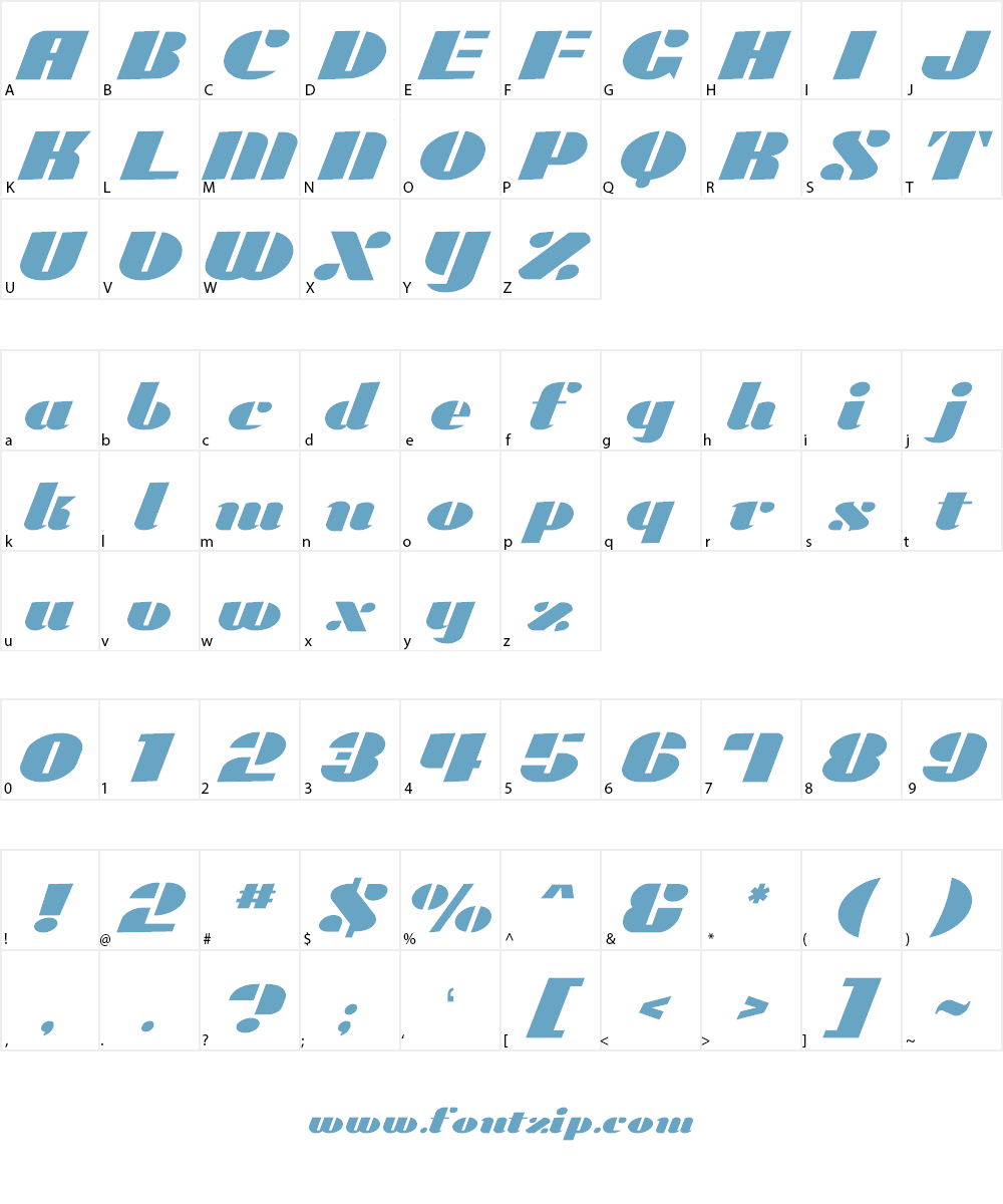 Caldiabold Font Character