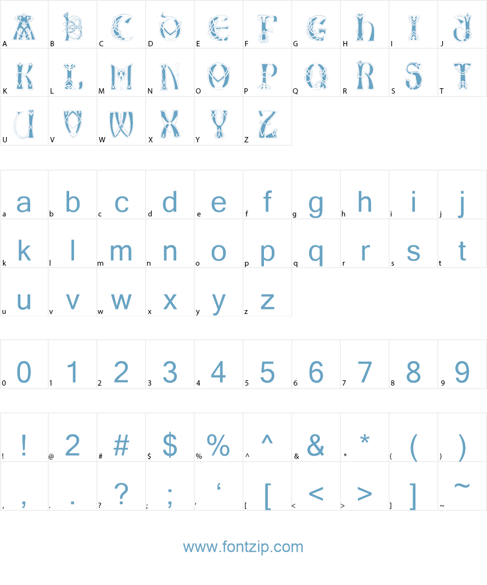 CelticaBlack Font Character