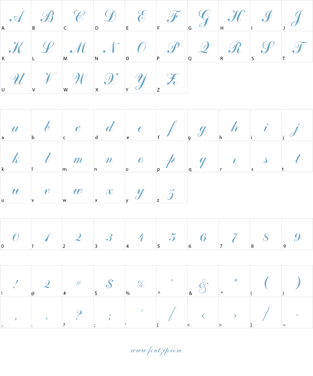CoventryScriptFLF Font Character