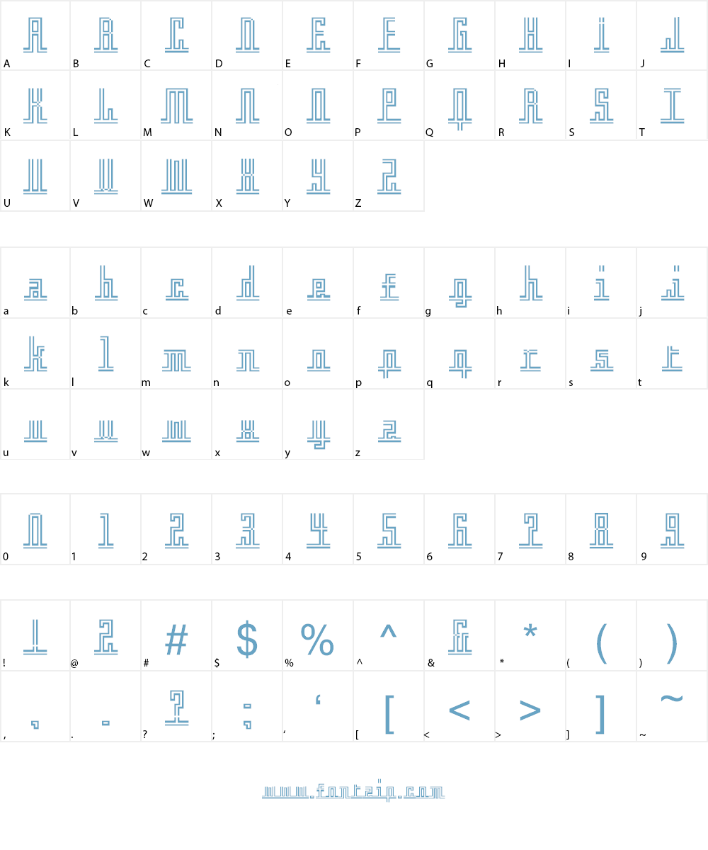 Crossbar Font Character