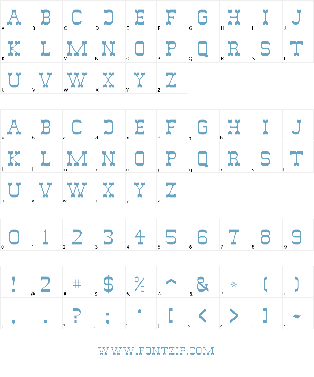 DryGulchFLF Font Character