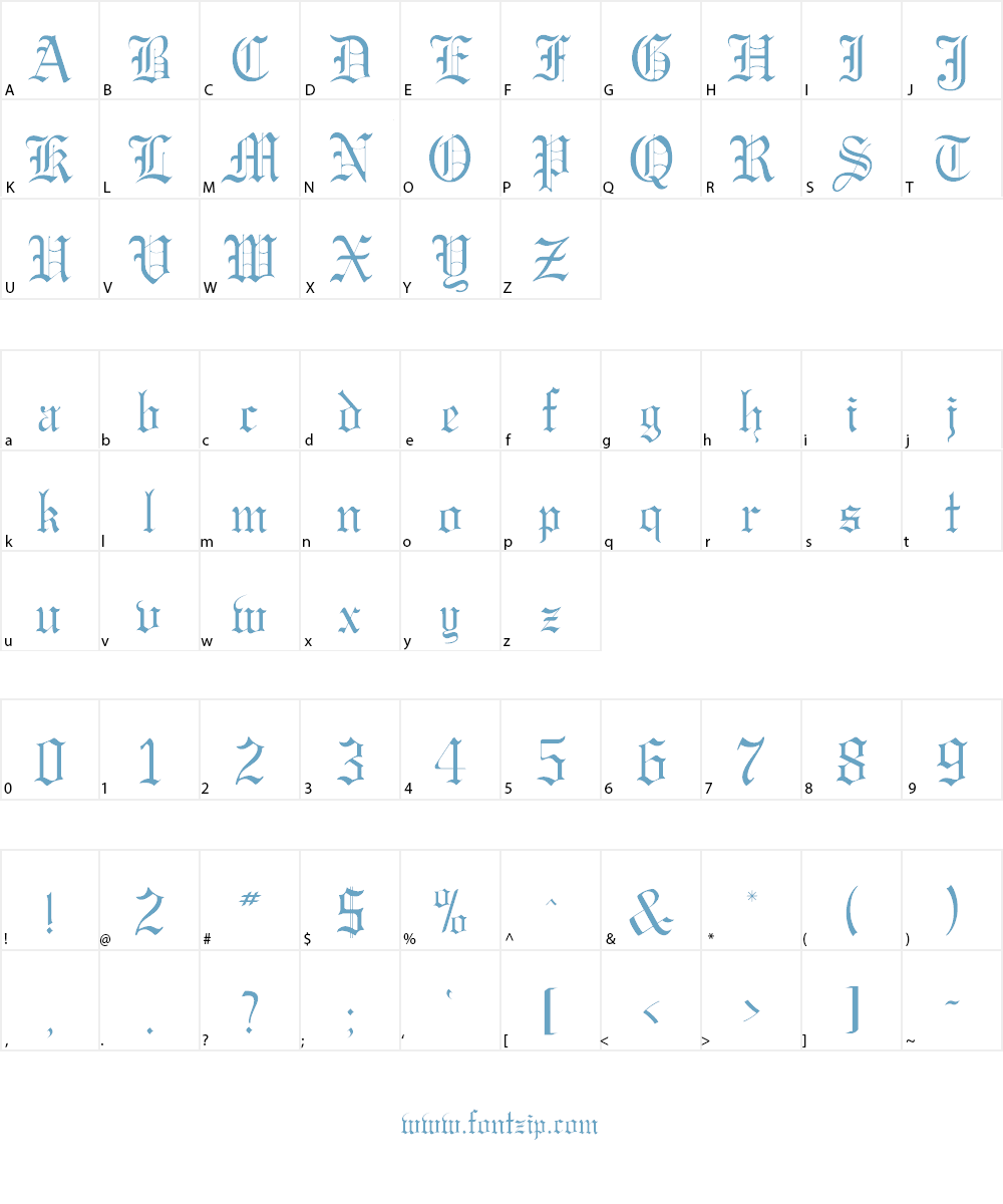 GregorianFLF Font Character