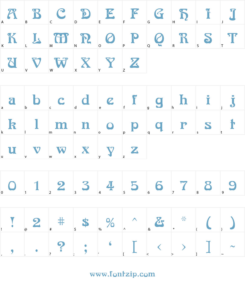 NouveauFLF Font Character