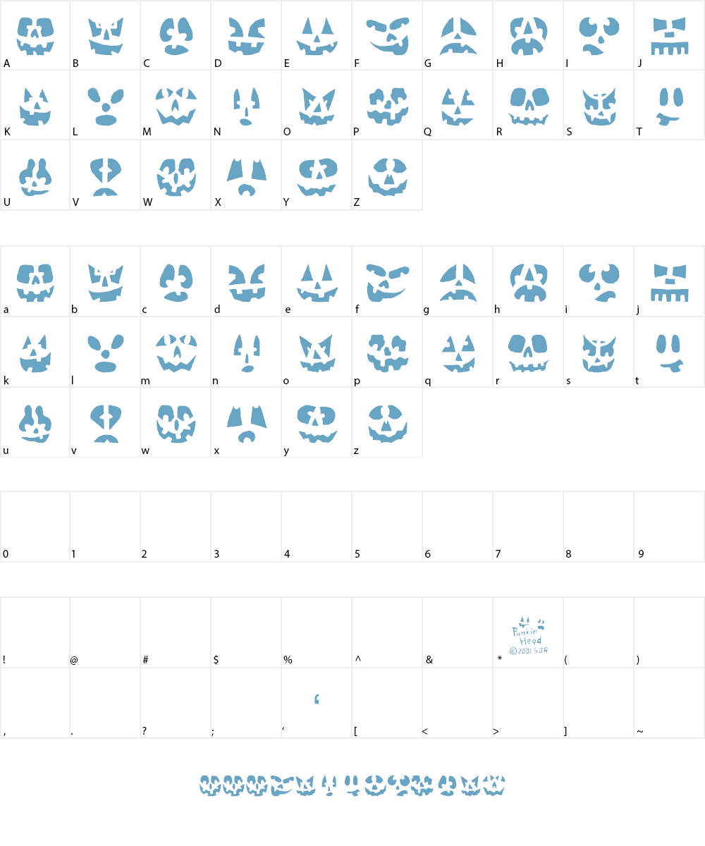 Punkinhead Font Character