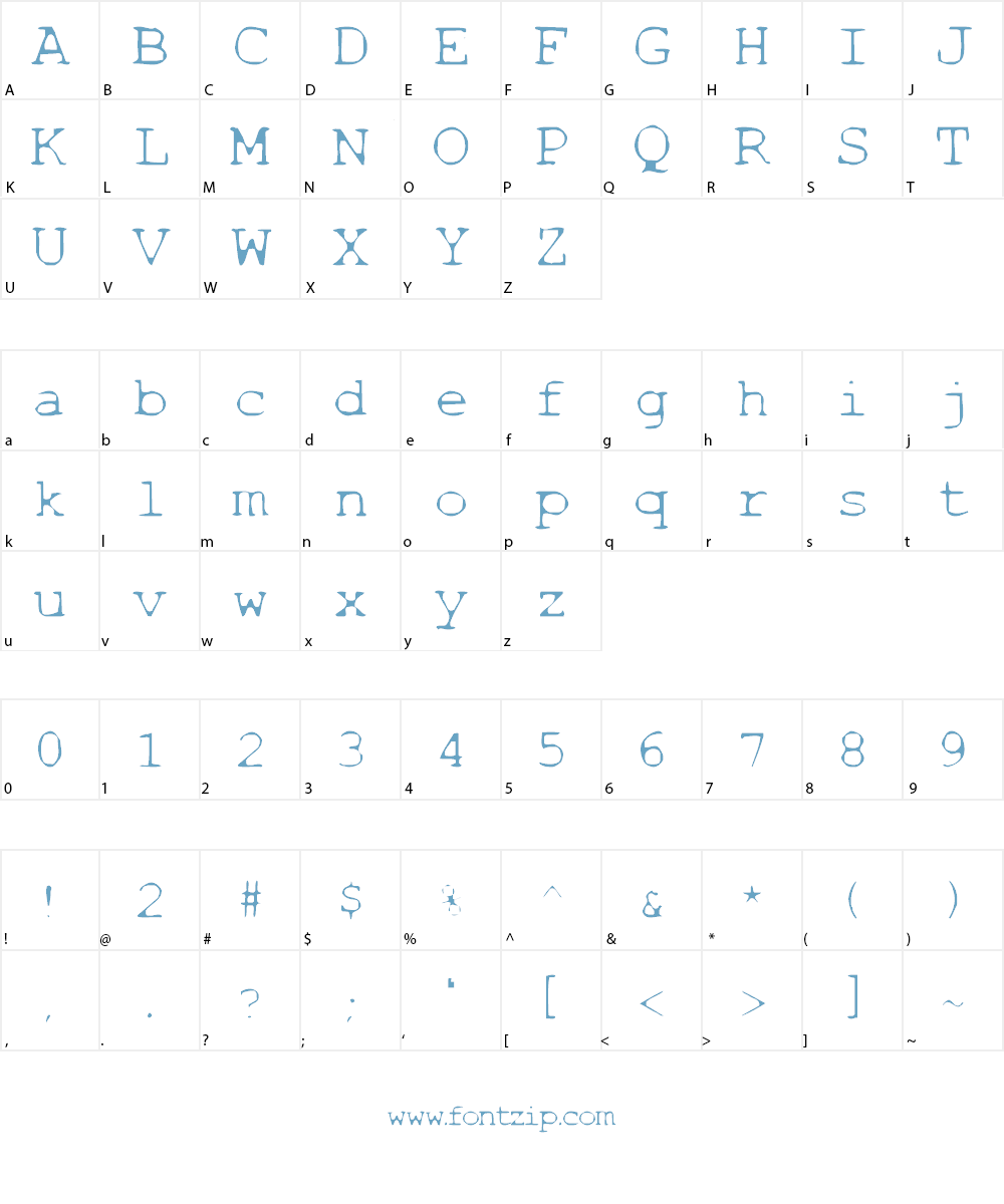 Thinbaby Font Character