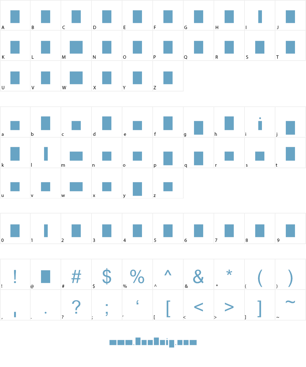 BPletterSquaresWide Font Character