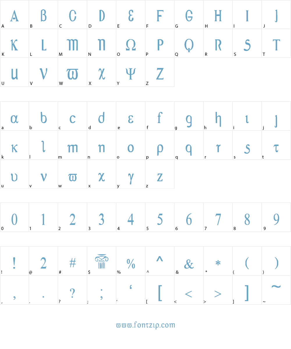 Greex Font Character