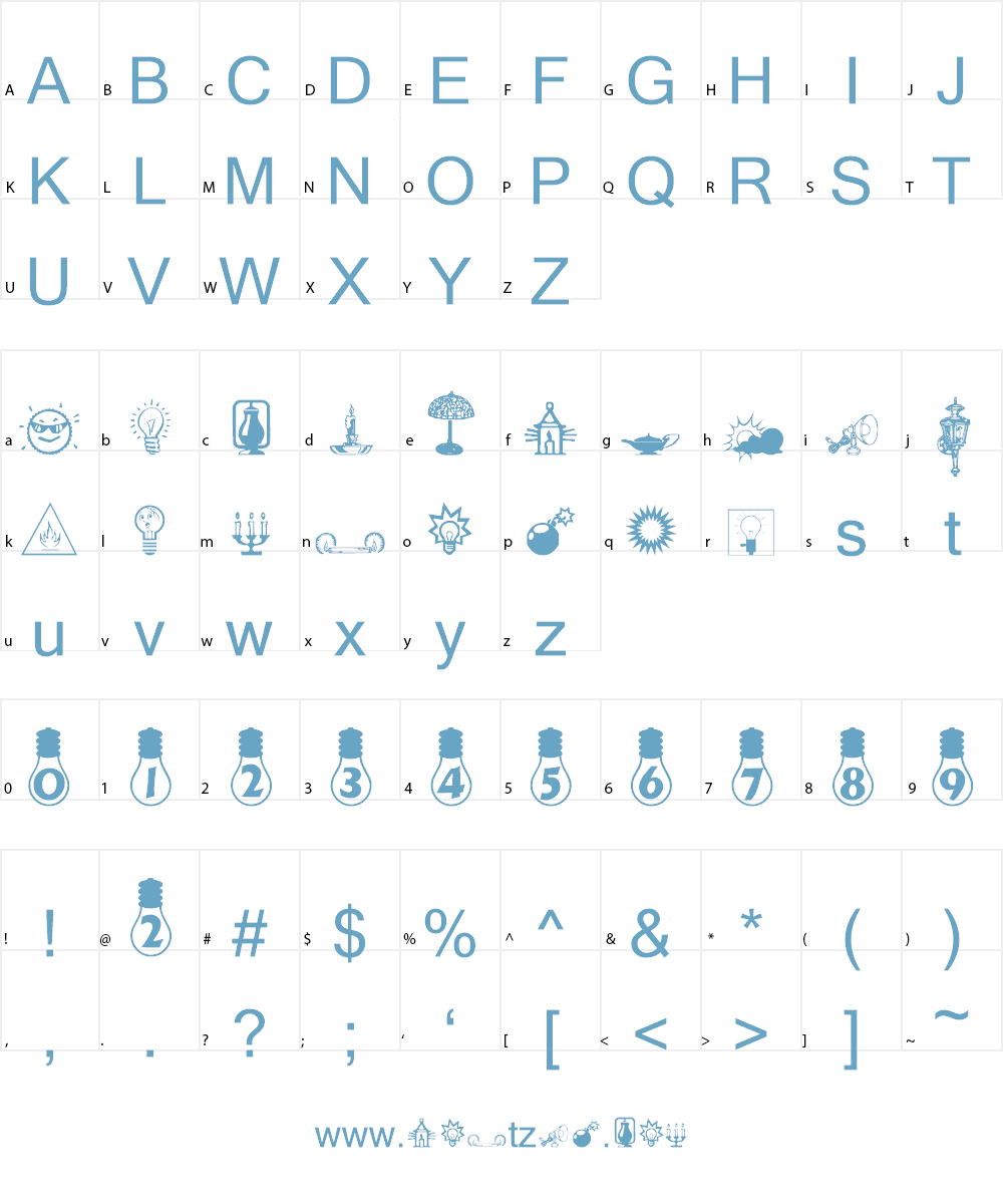 LightBats Font Character