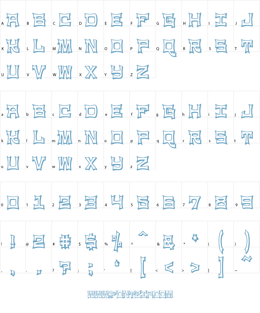NinjaLine Font Character