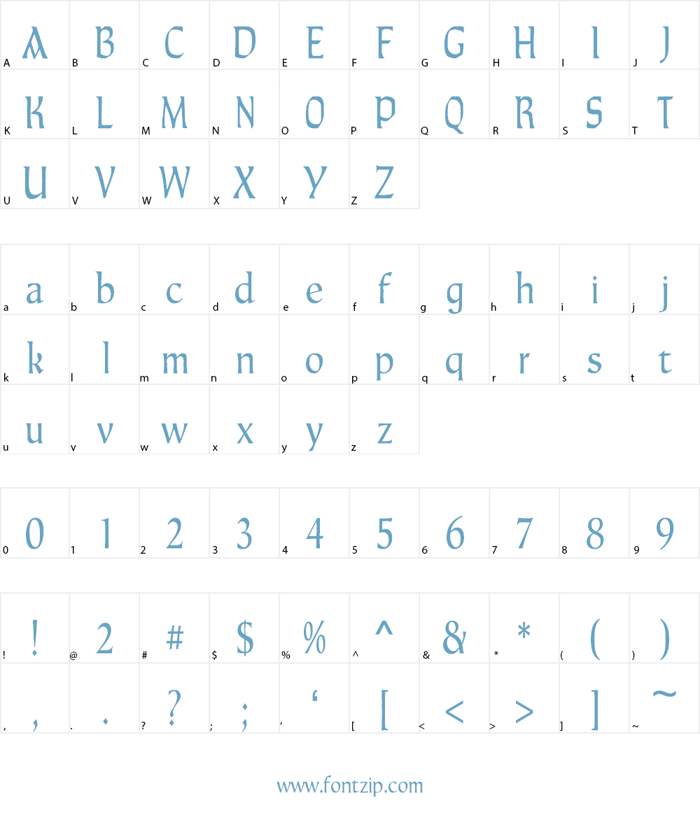 TaraType Font Character