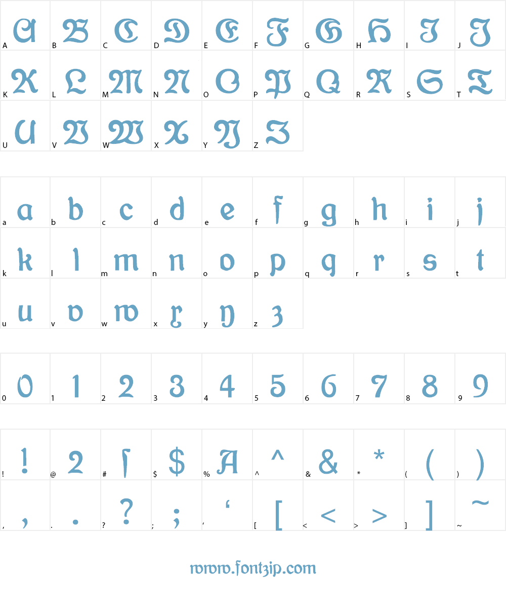 Bauernschrift Font Character