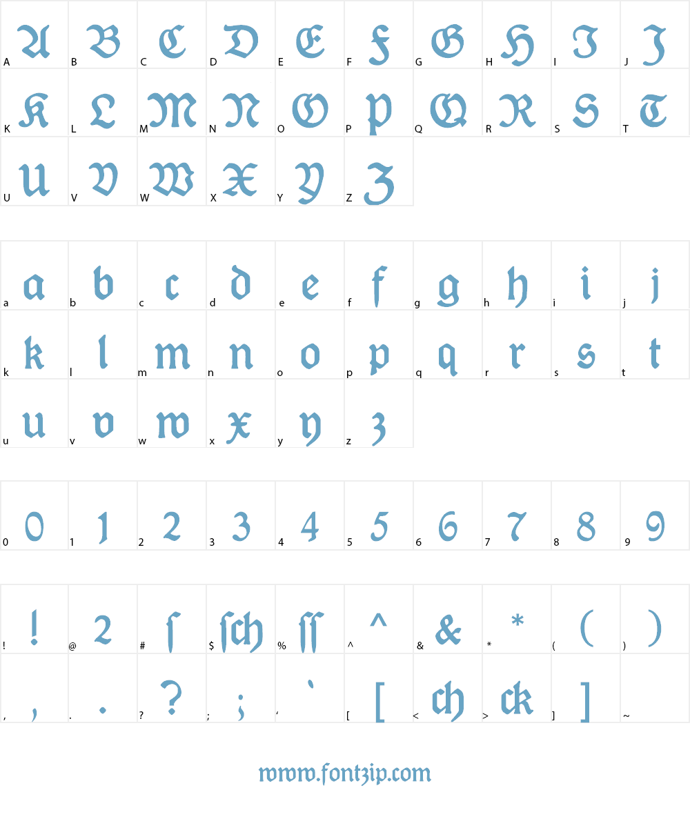 DeutscheDruckschrift Font Character