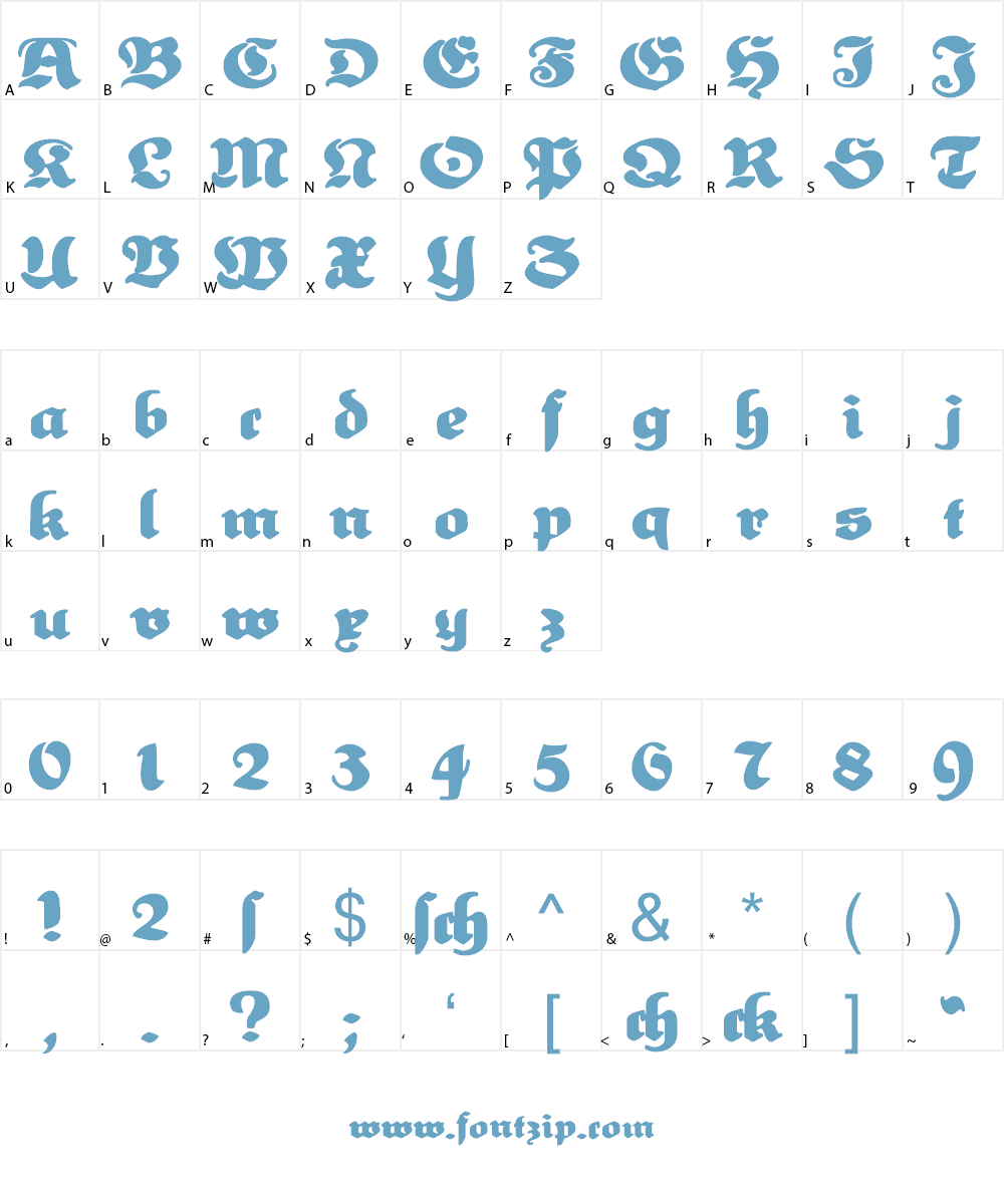 Heimat Font Character