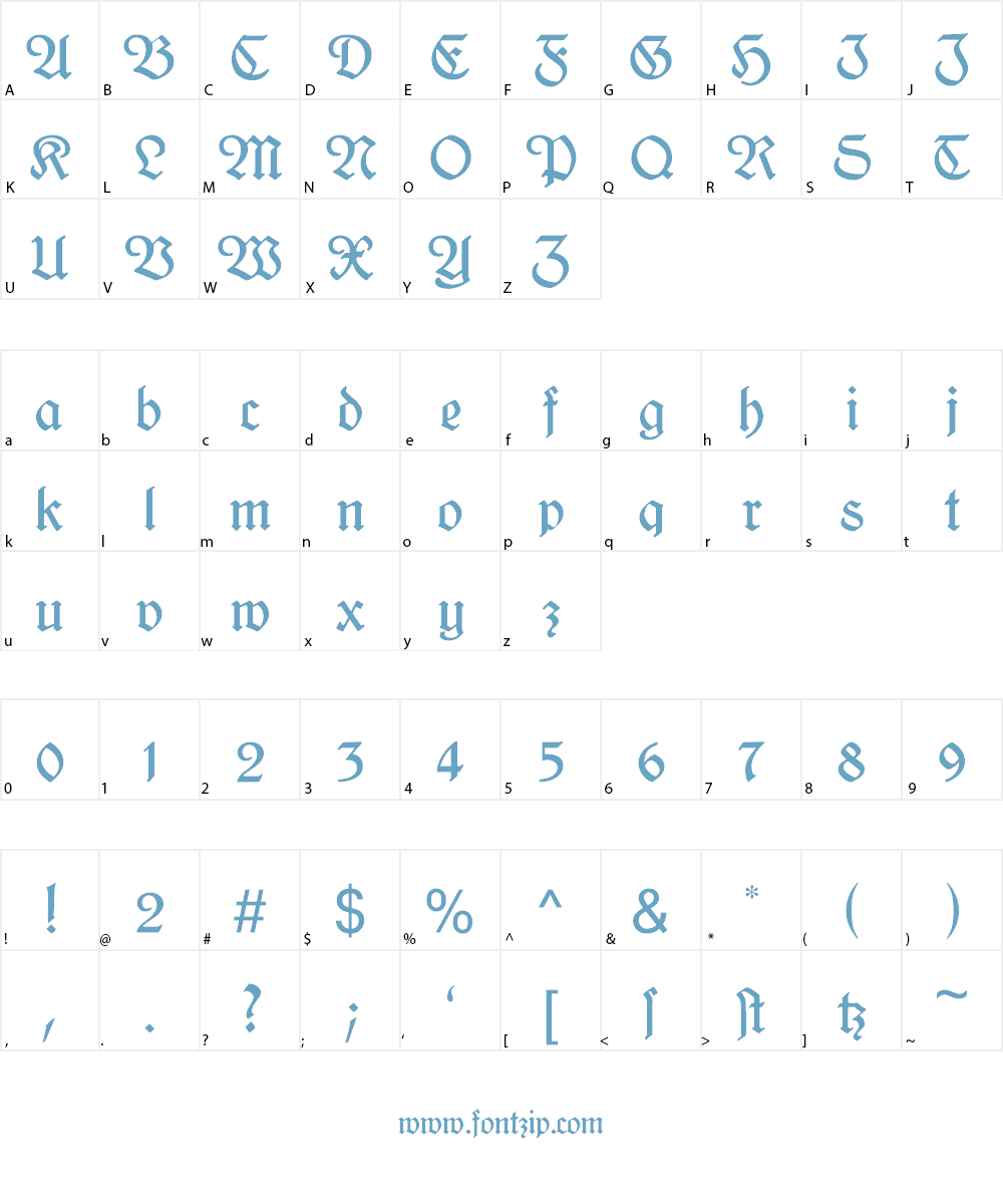 Kleukens-Fraktur Font Character