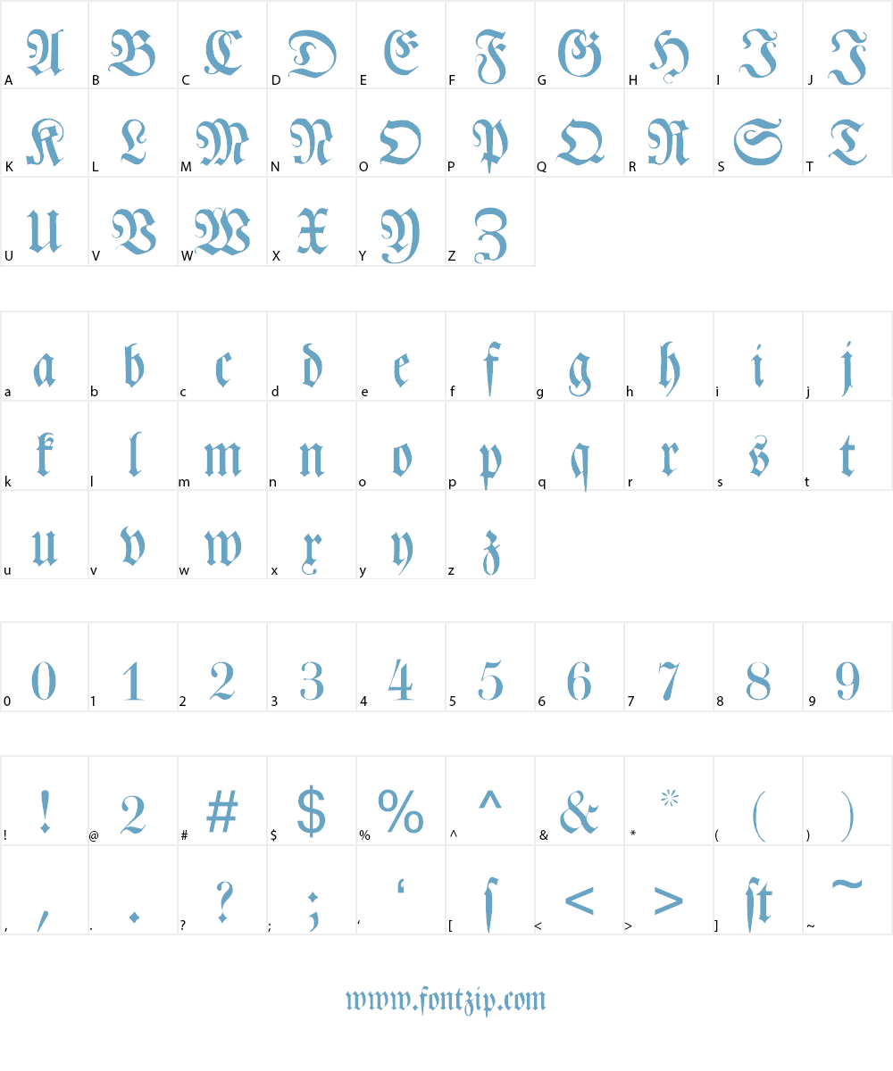 Leibniz-Fraktur Font Character