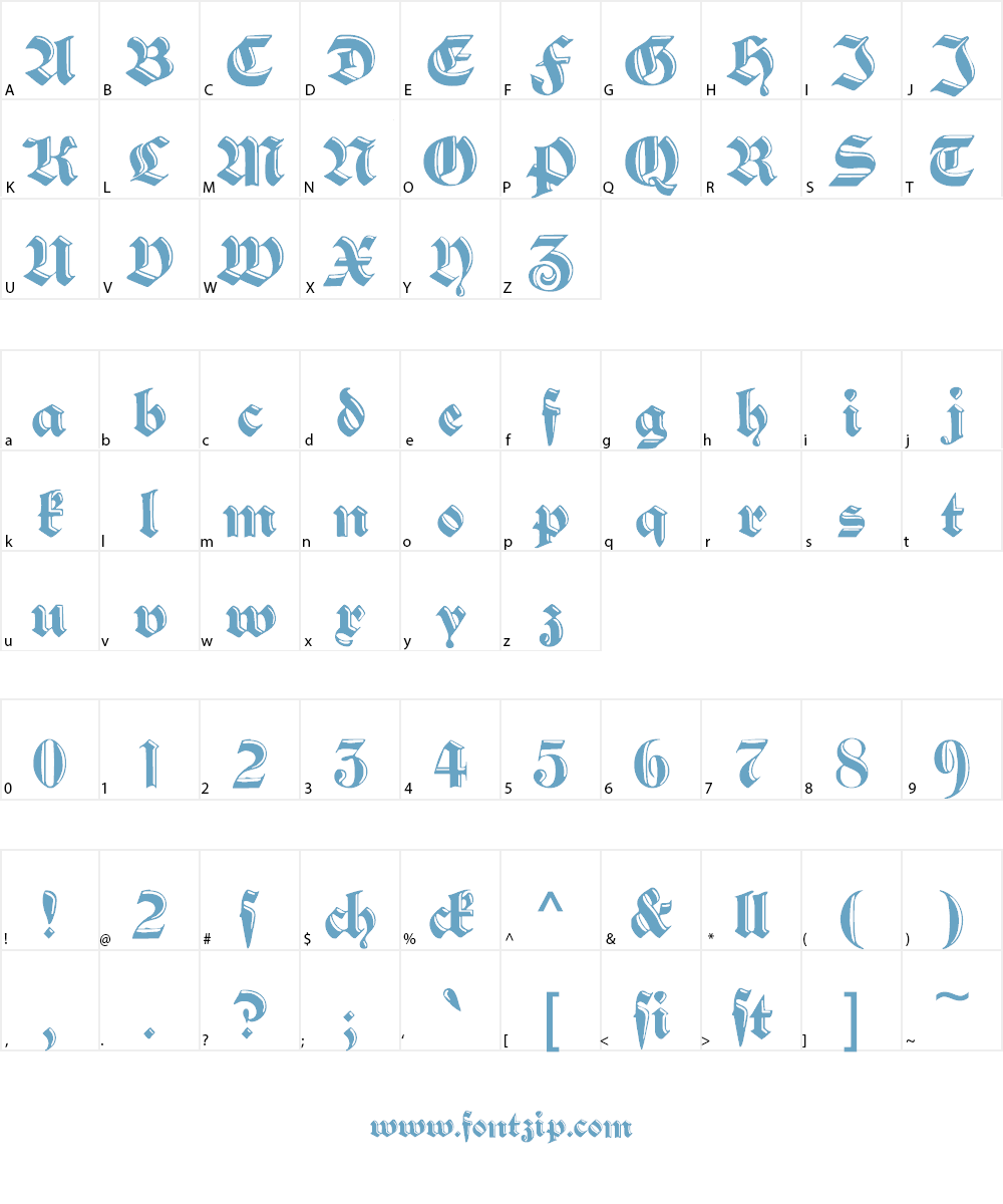 SchwabachDeko Font Character