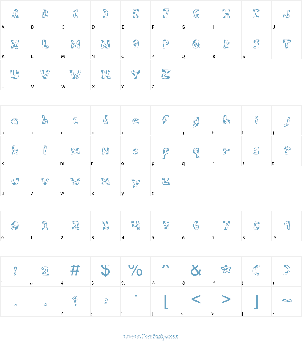 Army Beans Font Character