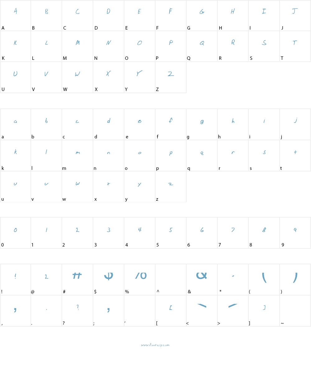 JHand Font Character