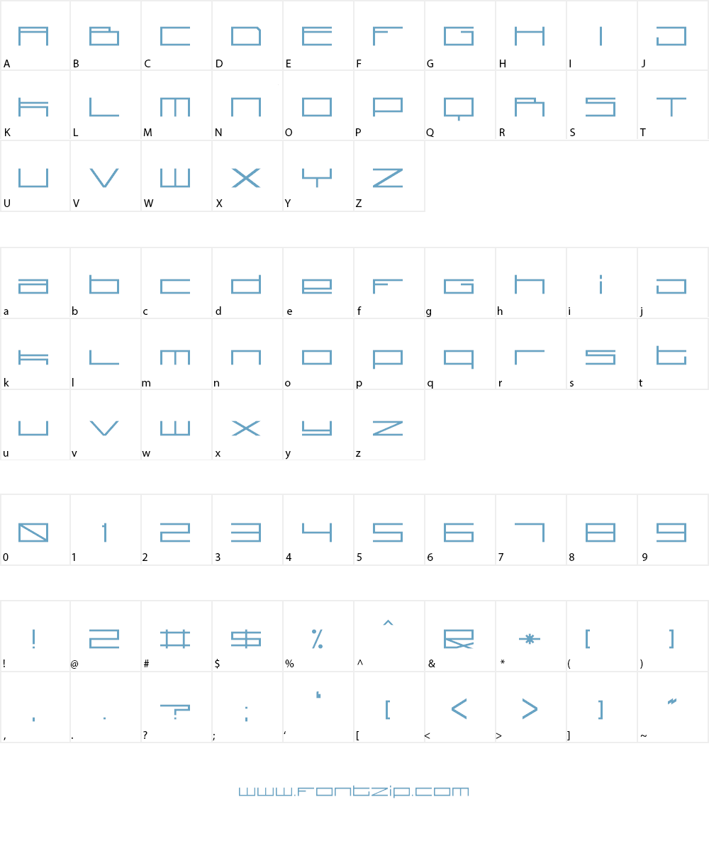 technoid Font Character