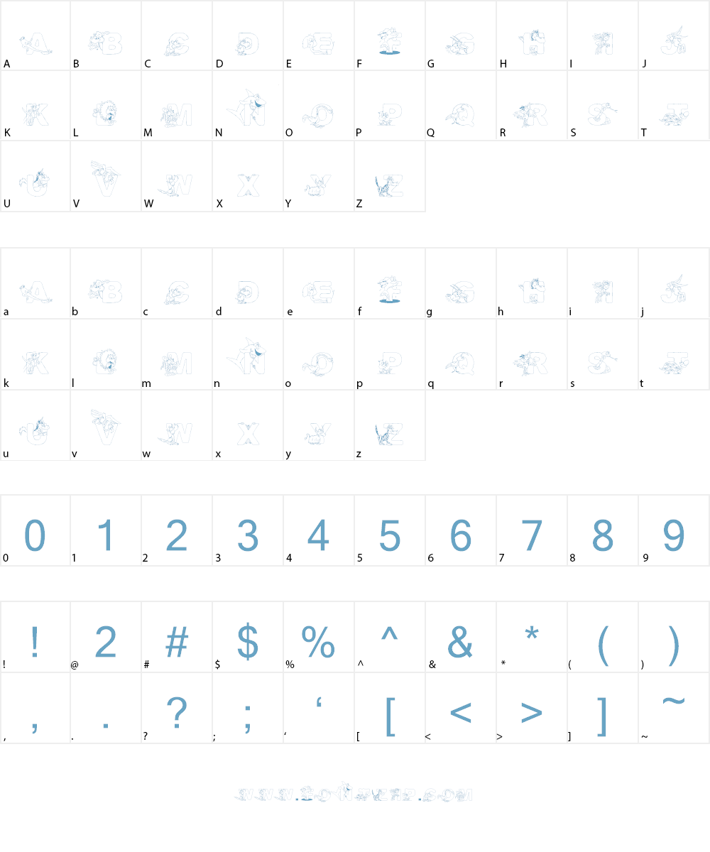AbecedarianZoo Font Character