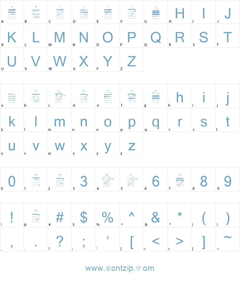 Accords Font Character