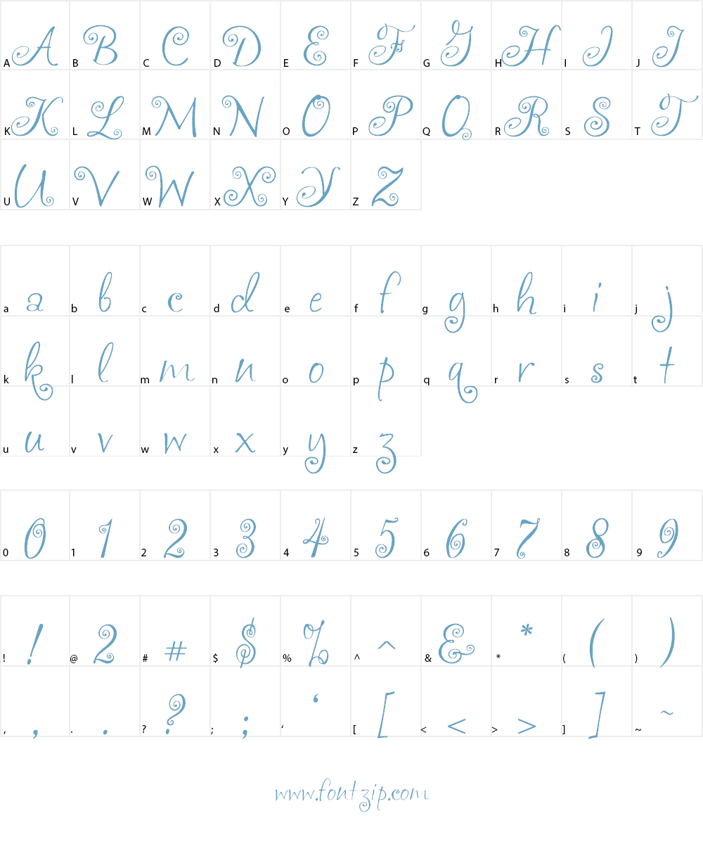 akaFrivolity Font Character