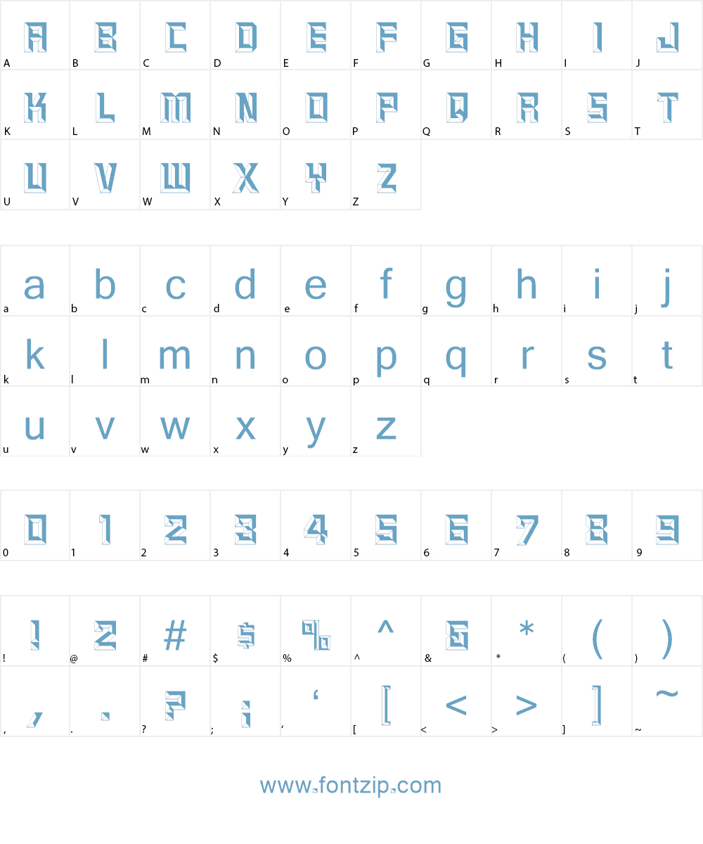 Beveled Font Character