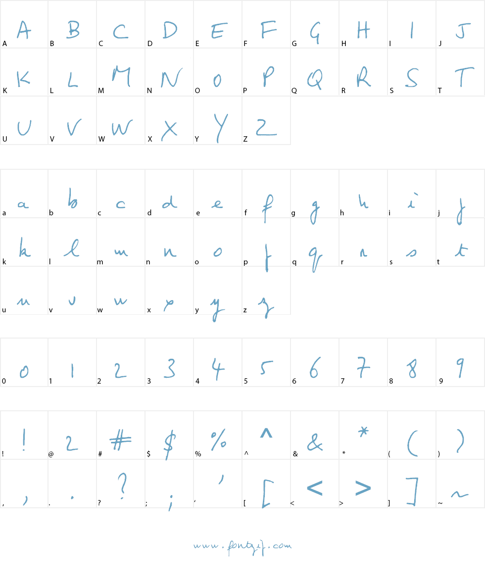 Jean-Claude's hand Font Character