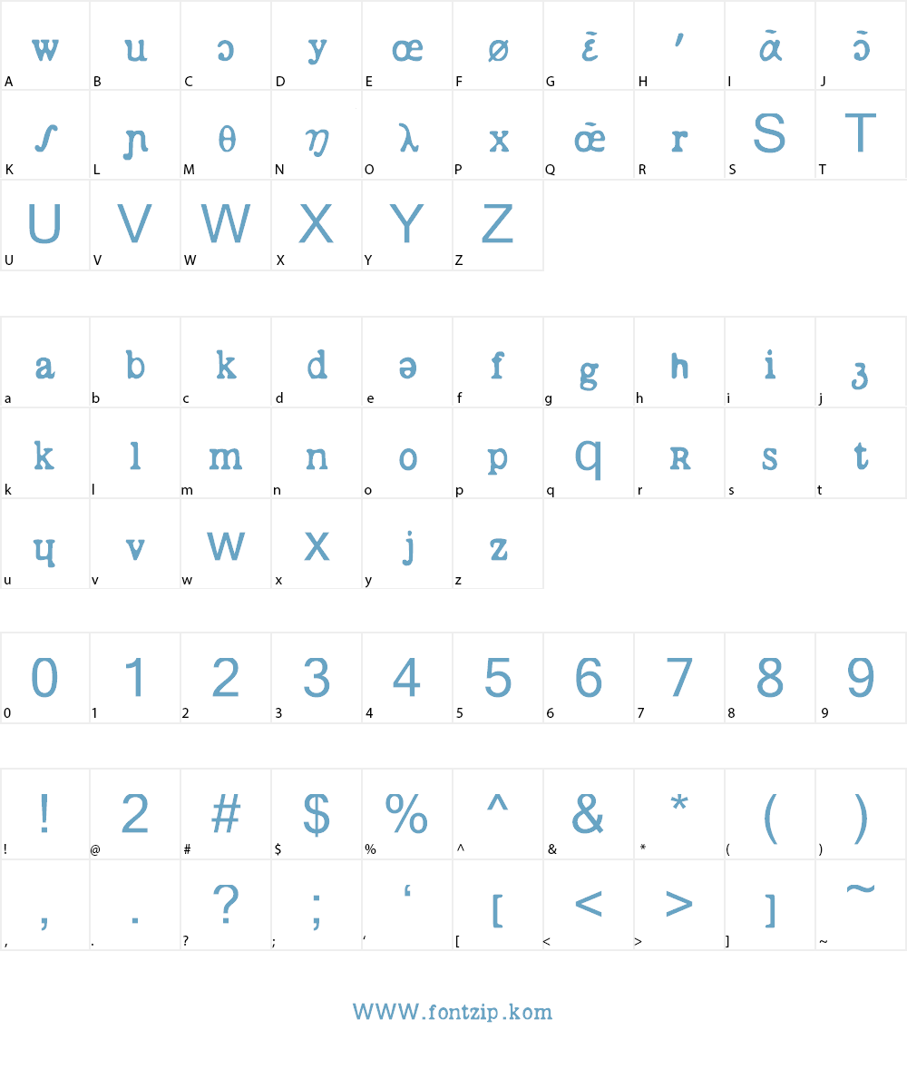 phonétique Font Character
