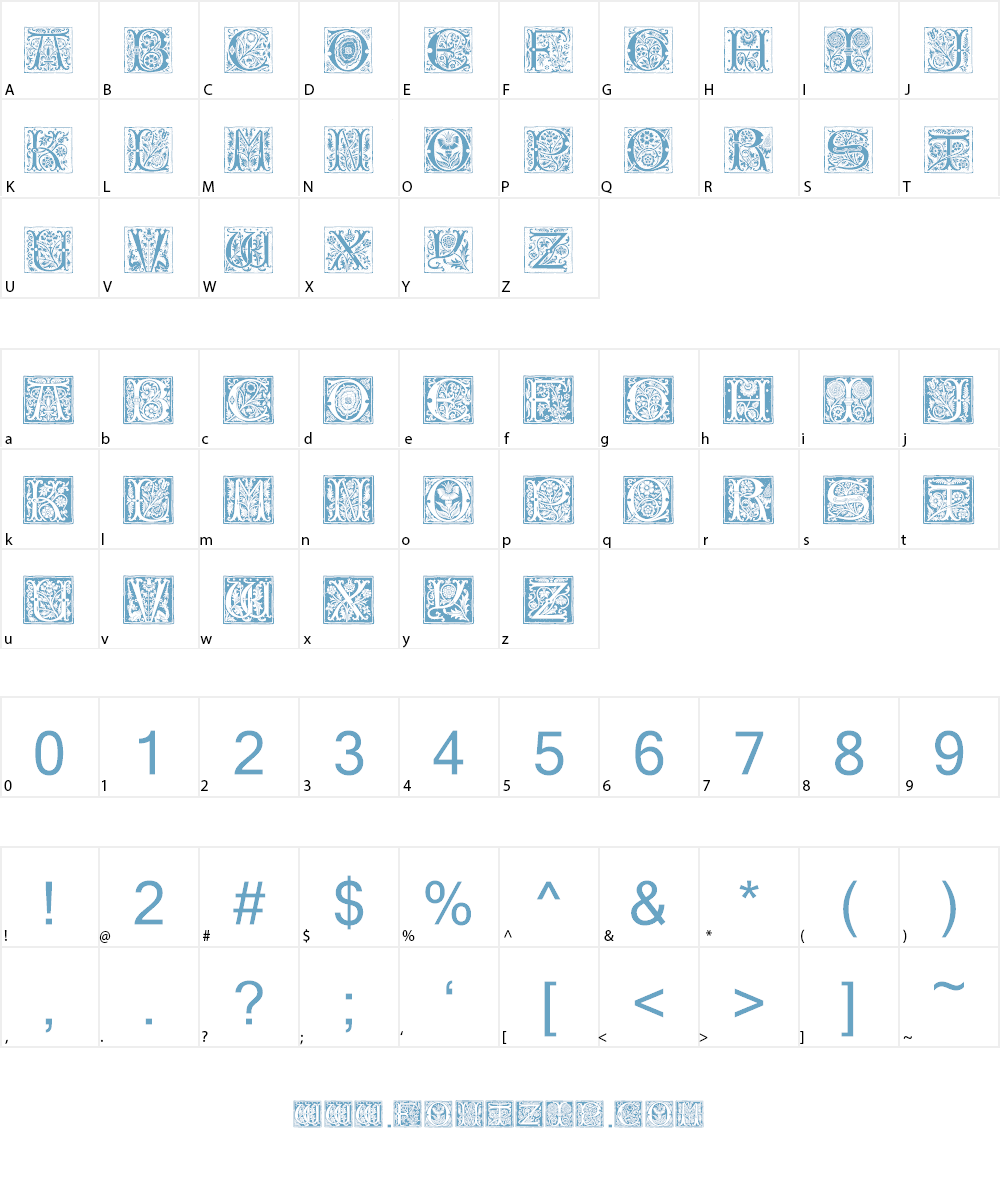 Romantique Initials Font Character