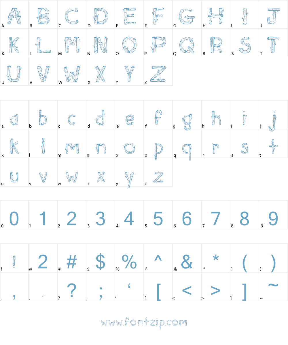 Sketch Logs Font Character