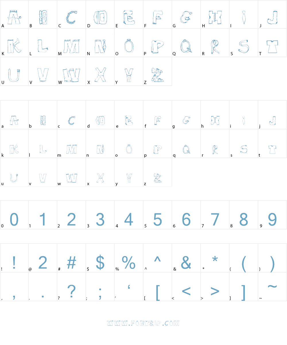 SketchClothes Font Character