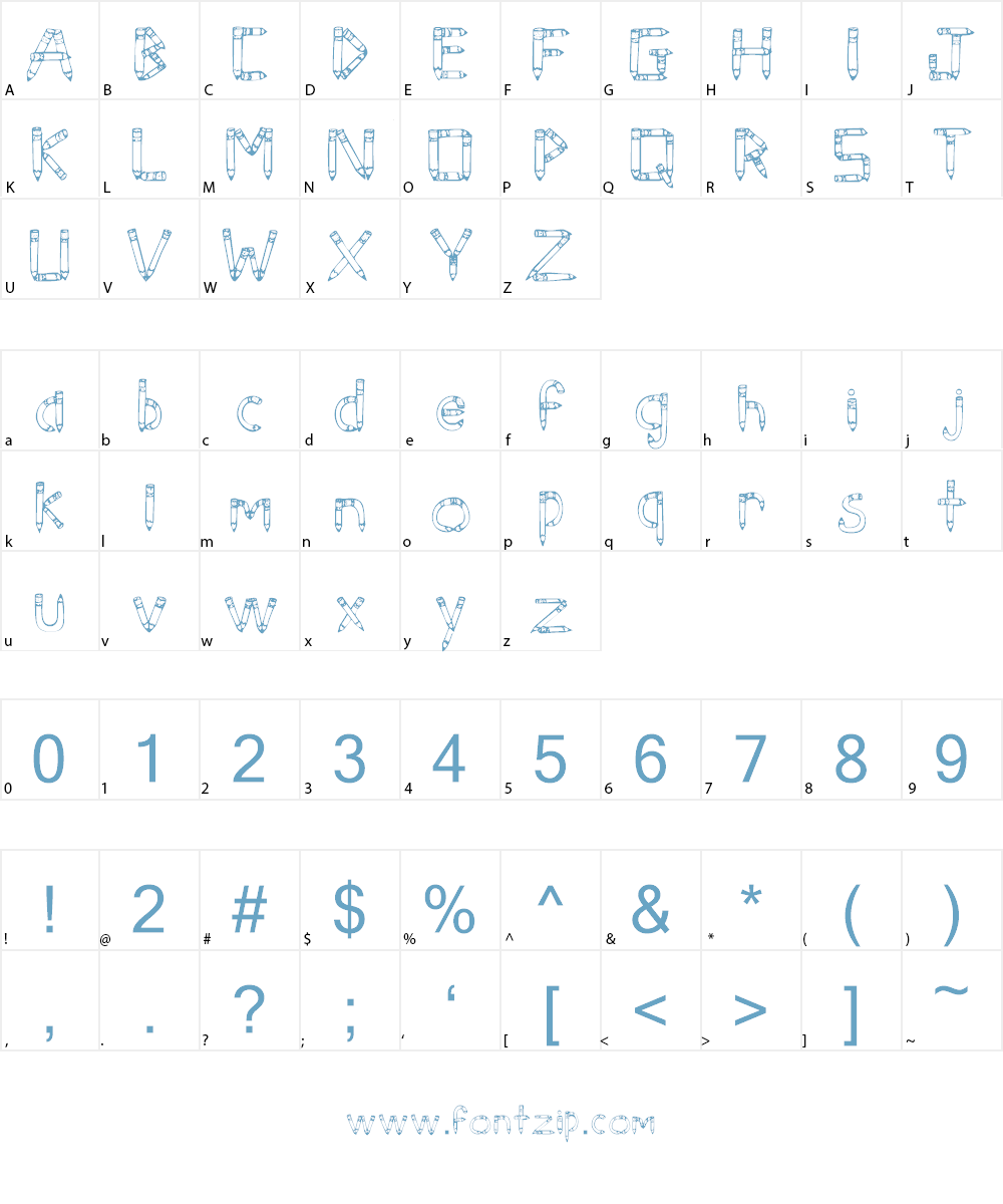 SketchPencils Font Character