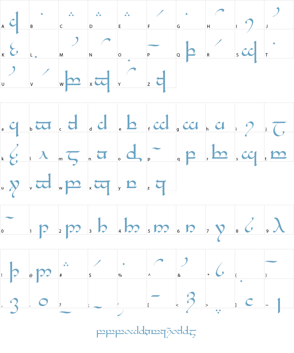 Tengwar Eldamar Font Character