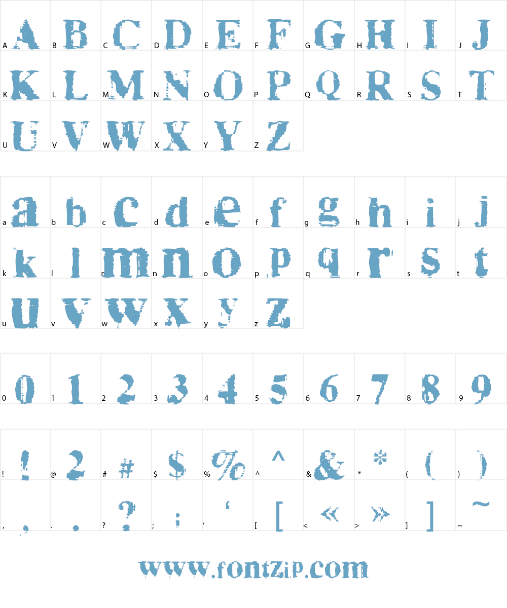 Times No Roman Font Character
