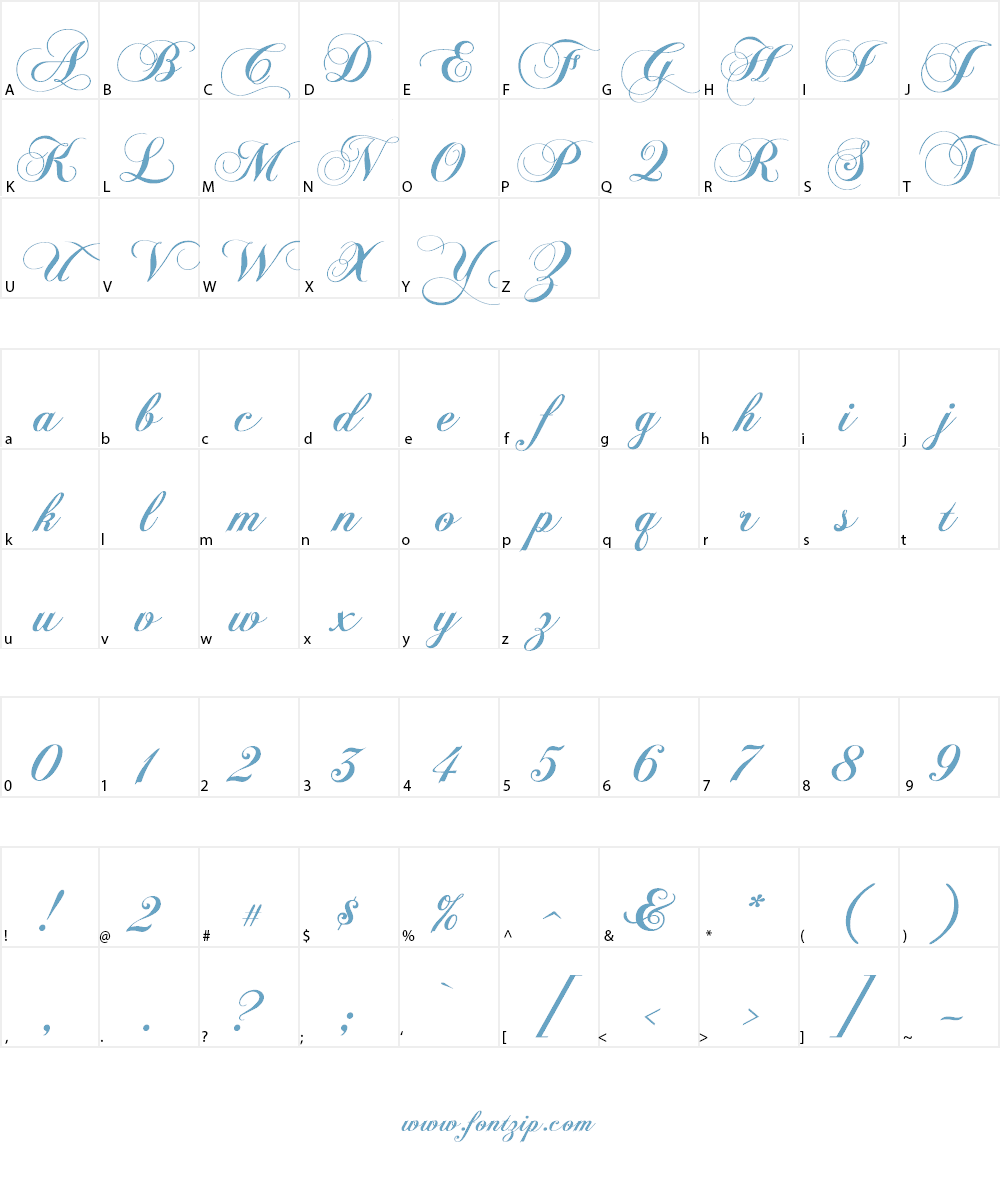 ChopinScript Font Character
