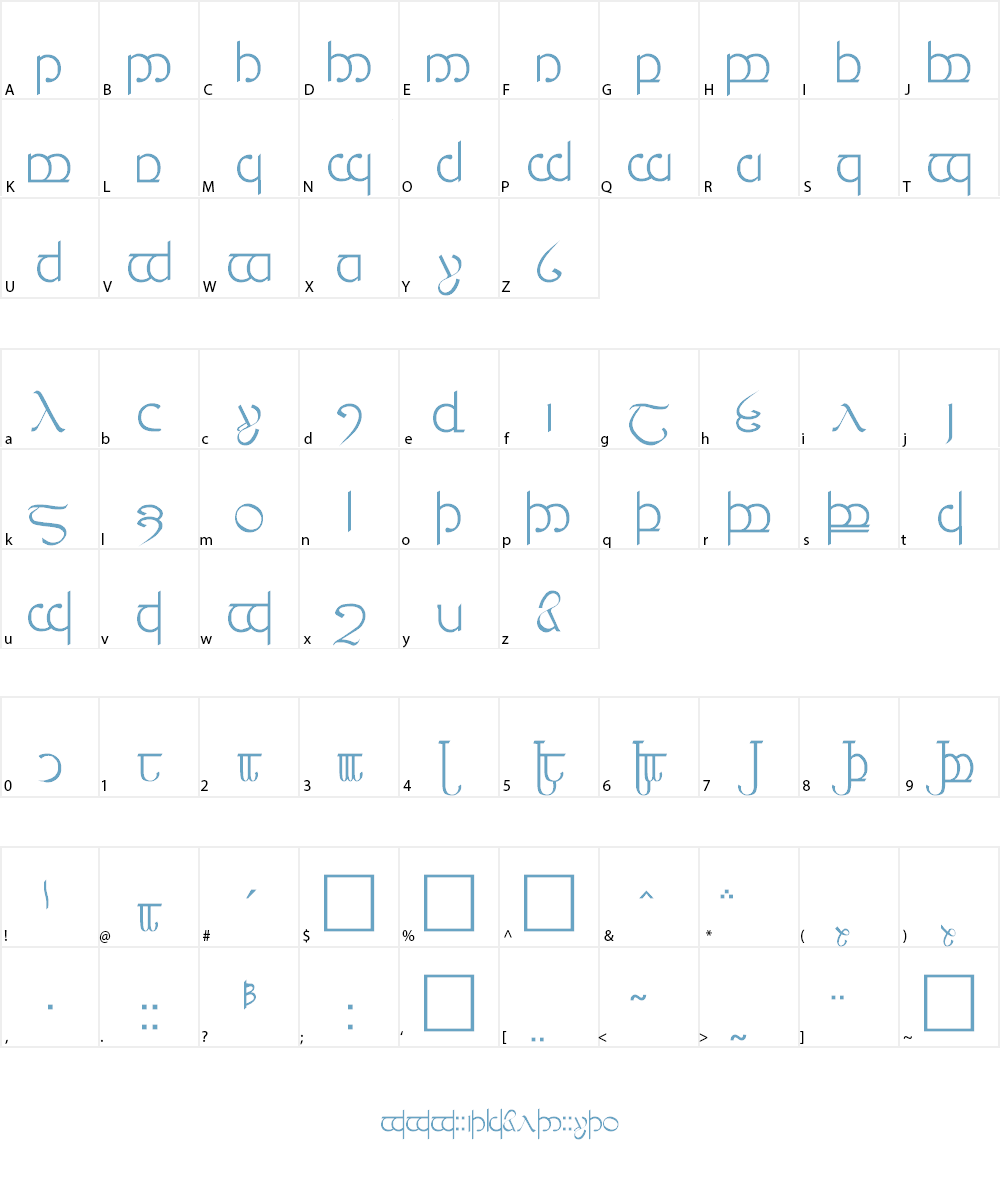 Tengwar 3 4 5 Font Character