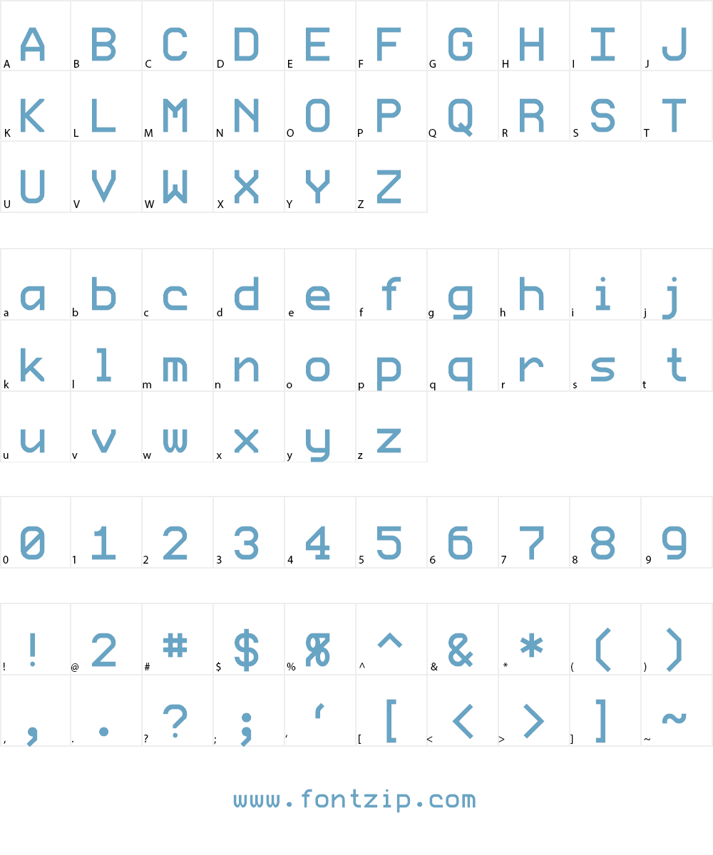 ProFontWindows Font Character