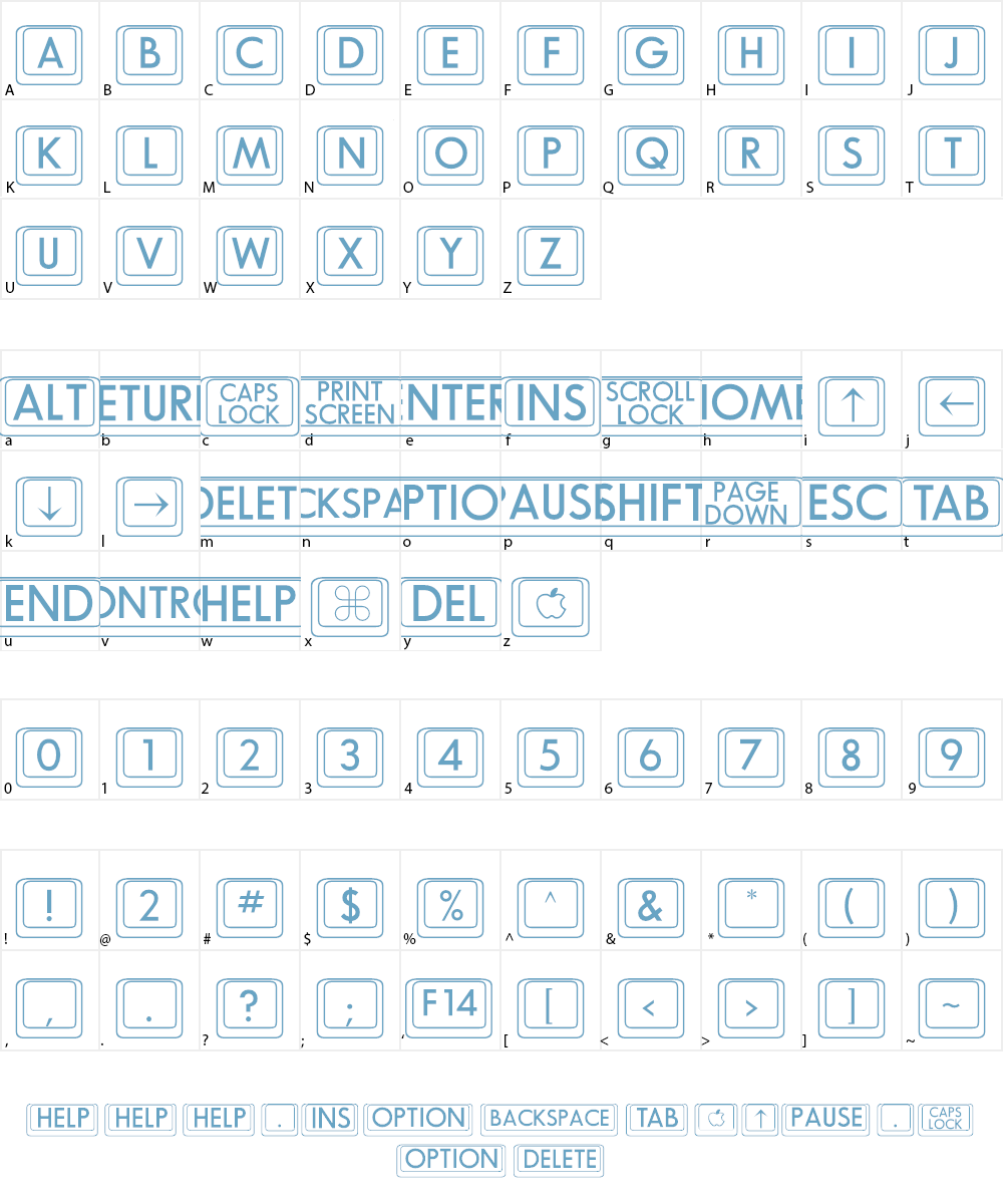 BKCap Font Character