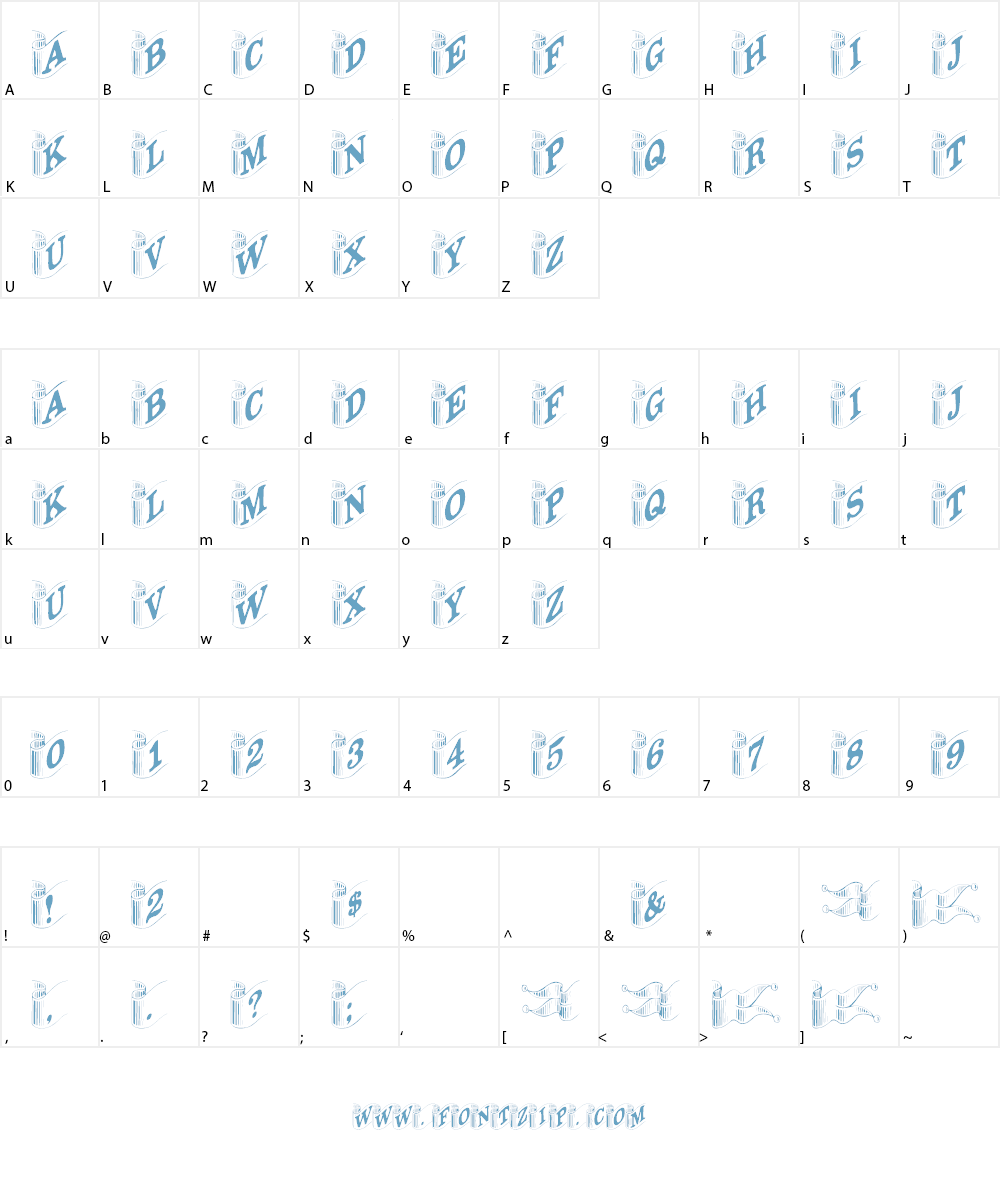 Davys Ribbons Font Character