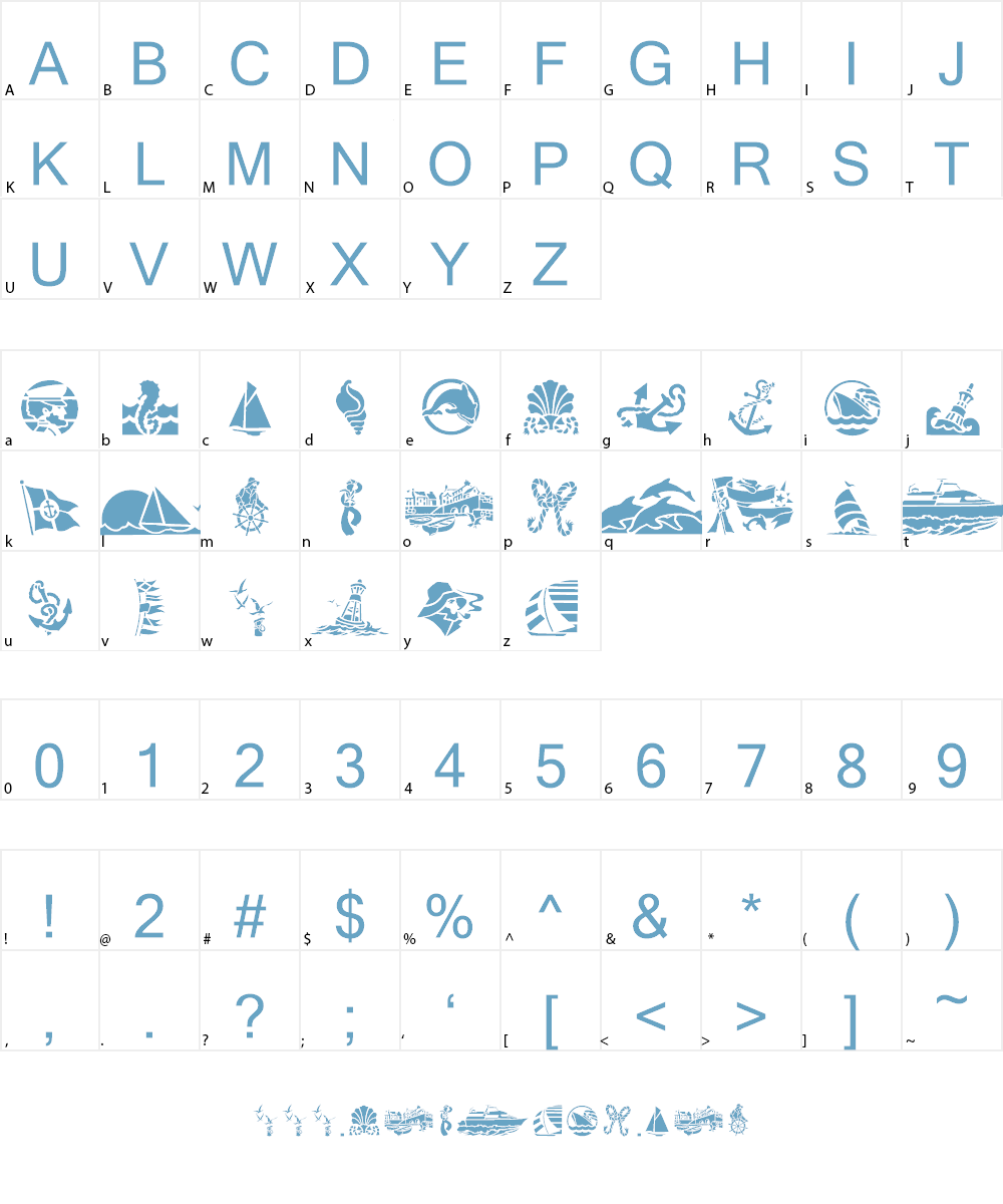 GE Nautica Font Character