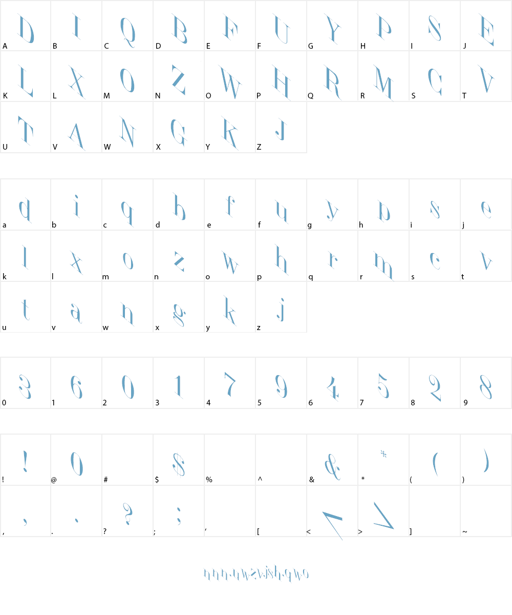 Jumble Font Character