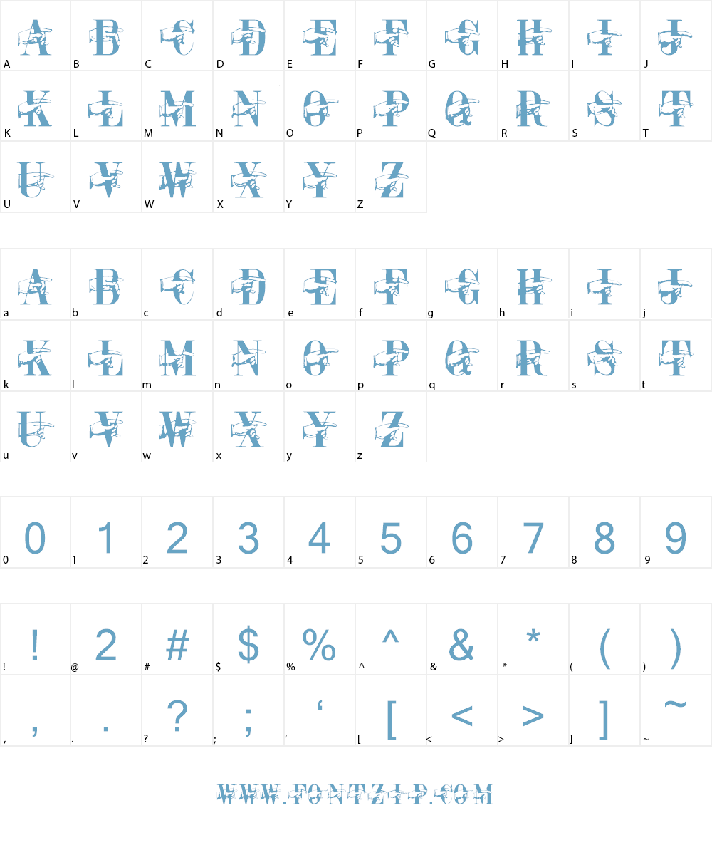 Pointage Font Character