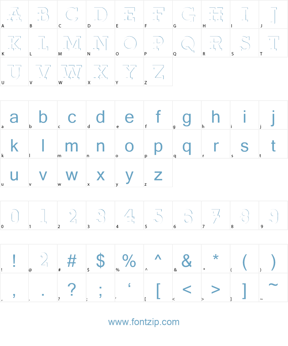 Relief Deco Font Character